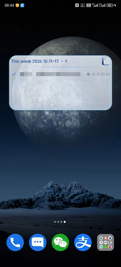 WeekNote Android home-screen widget
